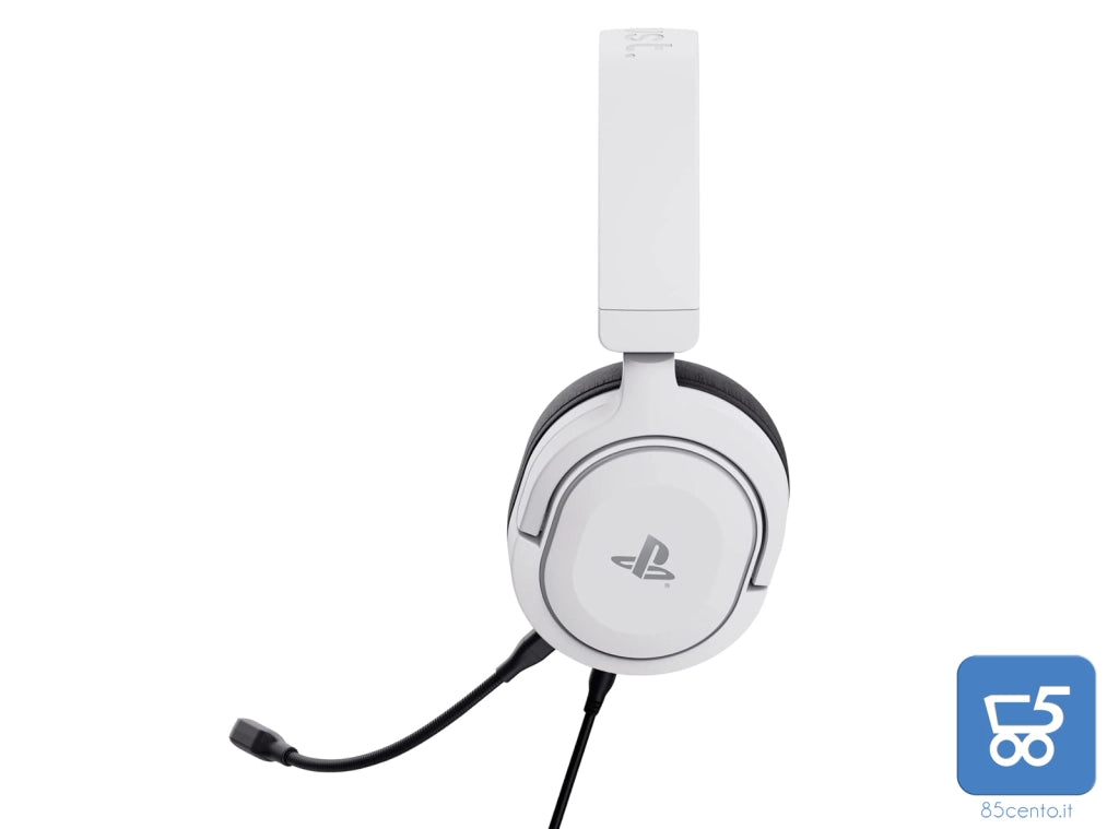 Cuffie Trust Gaming GXT 498 Forta PS5 PS4 Licenza Ufficiale PlayStation Cavo da 1,2 m Microfono Staccabile, Jack Audio 3.5 mm - Bianco