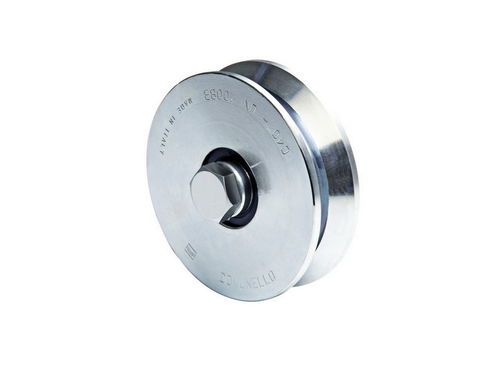 ruota per cancelli con perno gola y 1 cuscinetto art. 306 mm.100x20 cod:ferx.vit3779