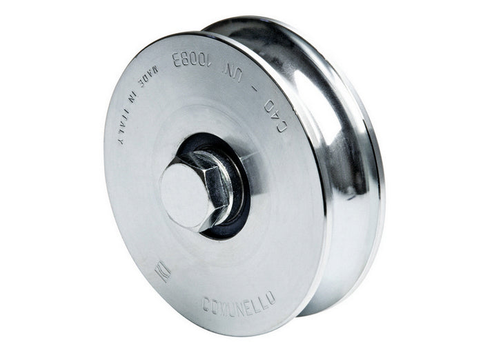 ruota per cancelli con perno gola u 1 cuscinetto art. 310 mm.100x22 cod:ferx.vit20928