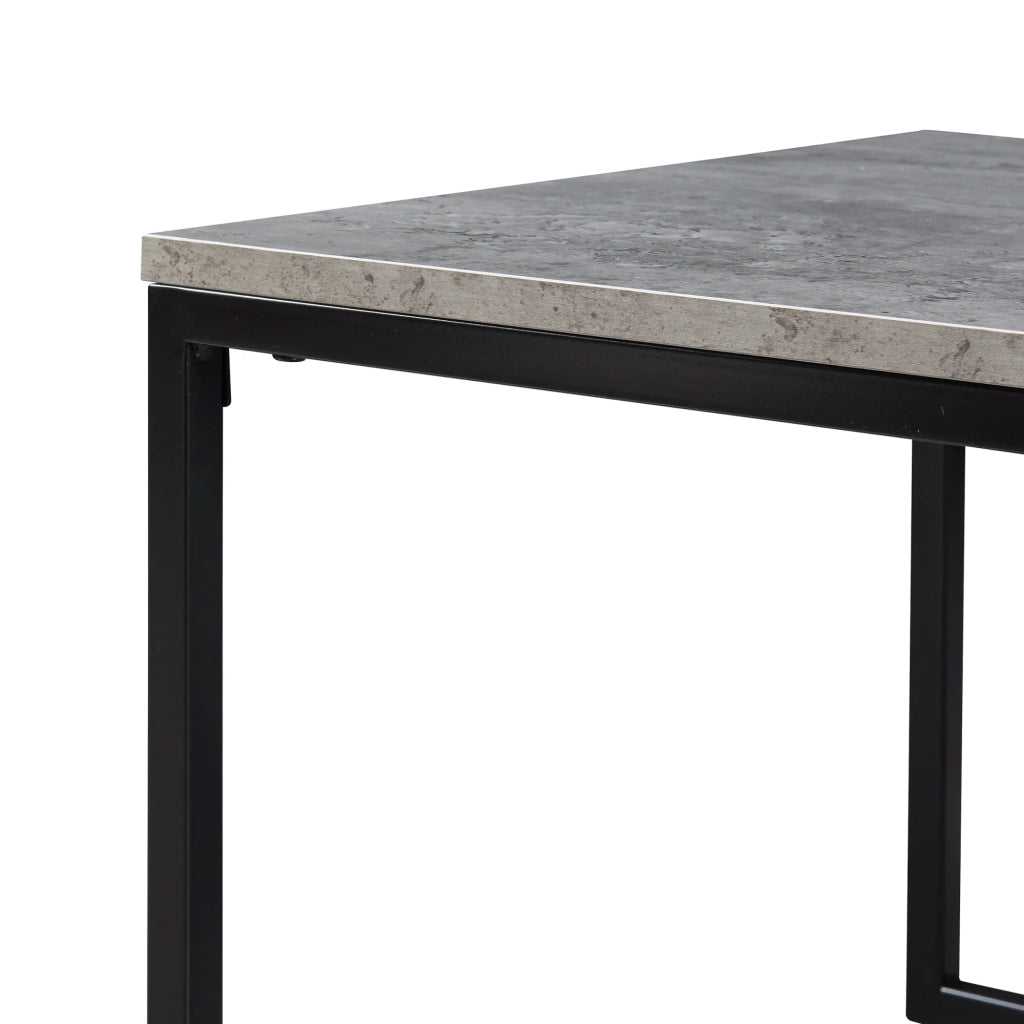 Set di 2 tavolini da caffè impilabili 83 x 50 x 38 cm truciolato da 15 mm grigio 03_0009701