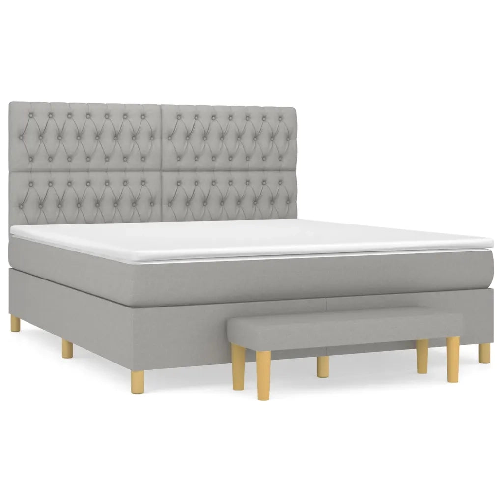 Giroletto a Molle con Materasso Grigio Chiaro180x200 cm Tessuto 3137413