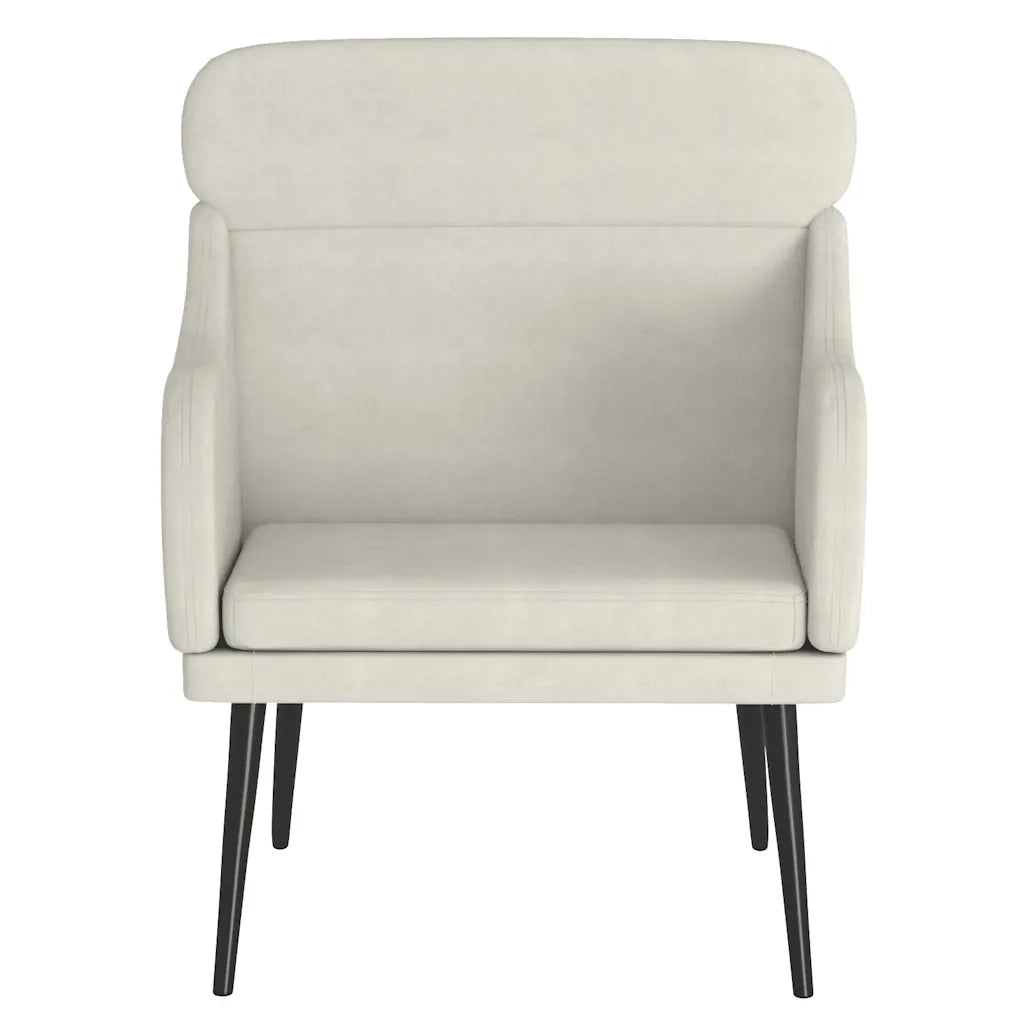 Poltrona-Poltroncina-Divano Sedia Crema 63x76x80 cm Velluto