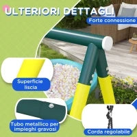 Set Altalene da Giardino Rotonda e Classica, Scalette in Acciaio e Corda e Canestro per Bambini 3-8 Anni