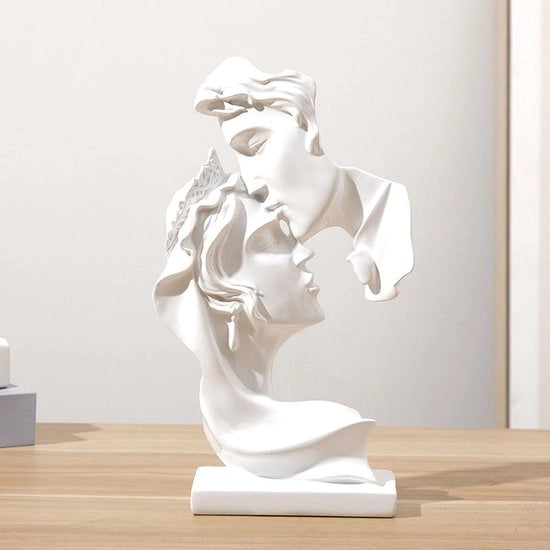 Paar di Cera Creativo con Busto Abbracciati Arte Astratta Decorazione Casa Decorazione con Cera Romantico Busto Utilizzato per Decorazione Casa Regalo di Matrimonio (bianco)