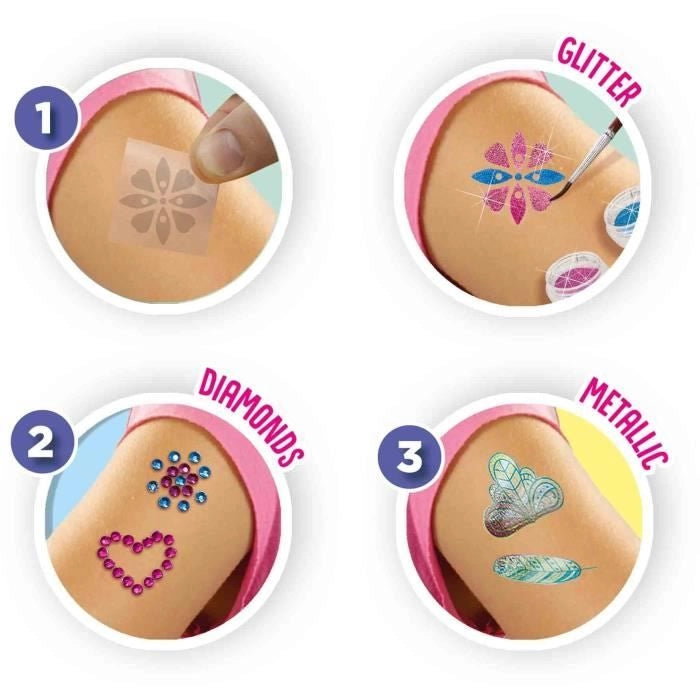 Tatuaggi glamour 3 in 1 - SES CREATIVE - Multicolor - Bianco - Per bambini dai 5 mesi
