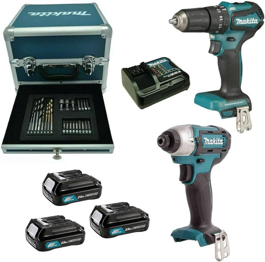 Makita CLX228SAX2 Kit 12 V CXT Trapano a percussione + impulsi + 3 batterie