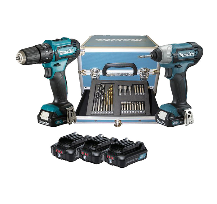 Makita CLX228SAX2 Kit 12 V CXT Trapano a percussione + impulsi + 3 batterie