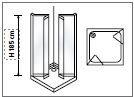 Box Doccia 2 Lati a Scomparsa in Acrilico 3mm Telaio Alluminio Bianco Ral 9010 - Misura: 73/74 x 73/74 x h185
