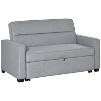 Divano Letto 2 Posti 154x87x89 cm in Tessuto Grigio