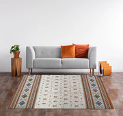 Tappeto Arredo Moderno Morbido in Ciniglia Ingresso Antiscivolo Prodotto Italiano  Soggiorno Camera Salotto Disegni Piazzati Cotone Varie Misure Grande Loom/Ruggine - 80x150 cm