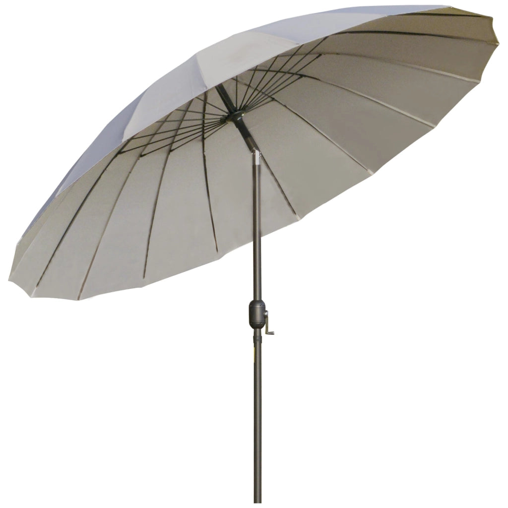 Ombrellone Rotondo Ø250x240 cm a 18 Stecche in Metallo e Poliestere Grigio