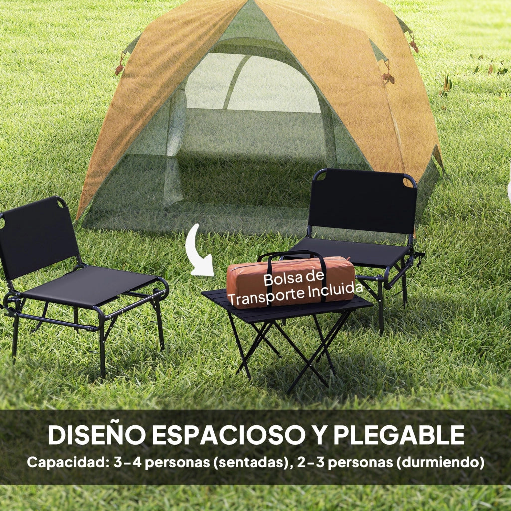 Tenda da campeggio 4 persone ¨C zephmum ¨C 200x200x135 cm grigio