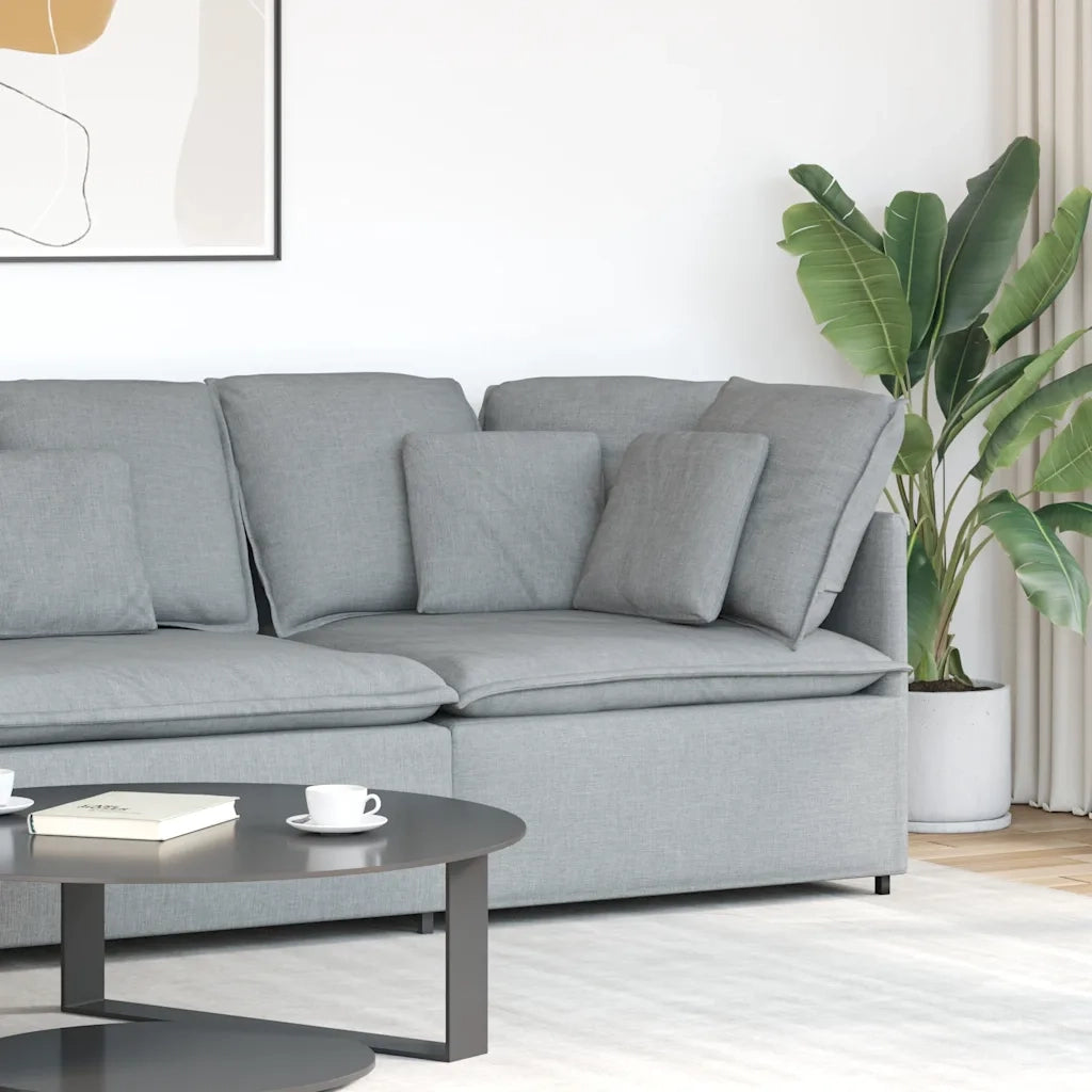 Modulo Angolare Divano Modulare con Cuscini Grigio Chiaro 100cm CFW6471761