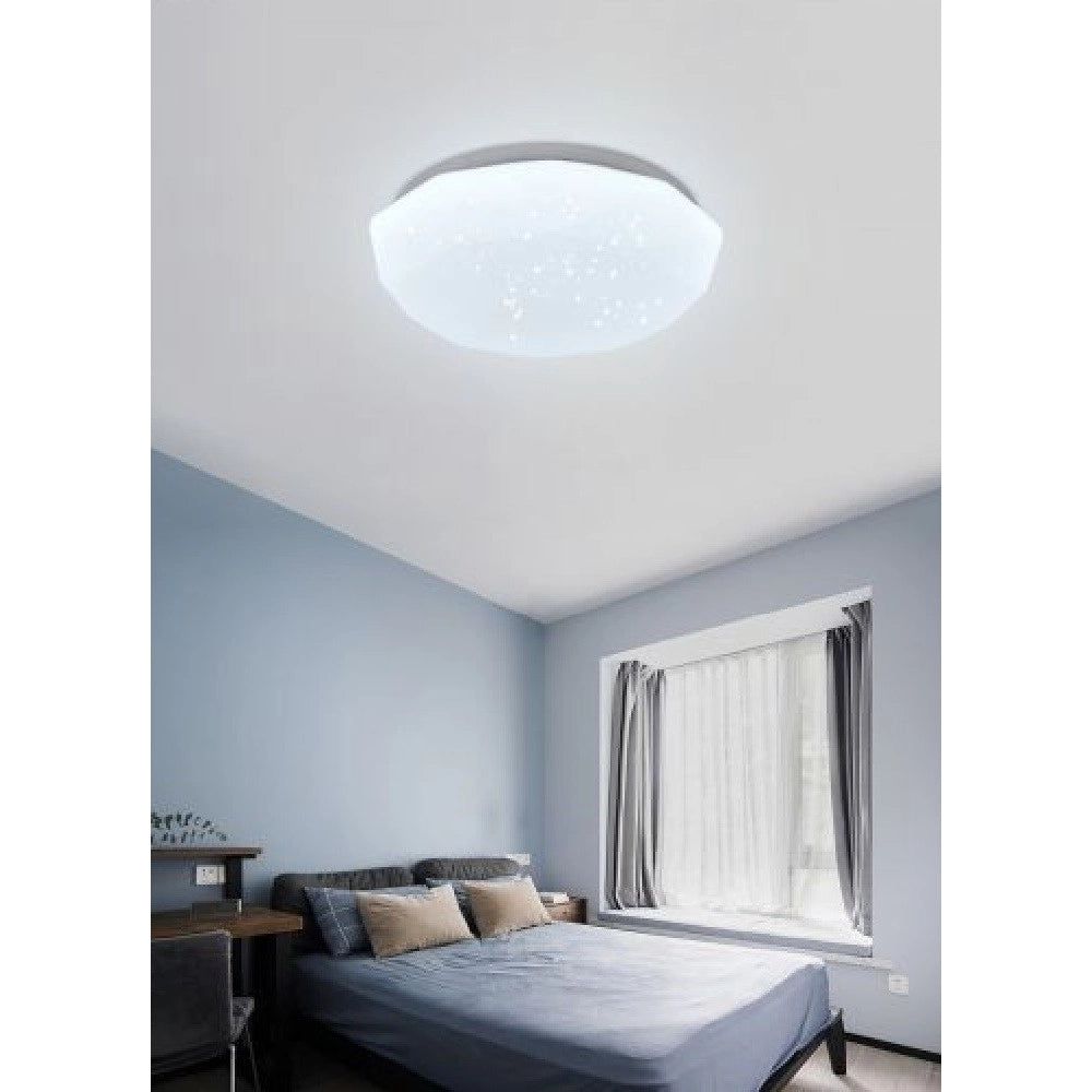 Trade Shop - Plafoniera Soffitto 36 W Bianca Lavorata Puntini Luce 6500k 3000k 4000k C02-36 -