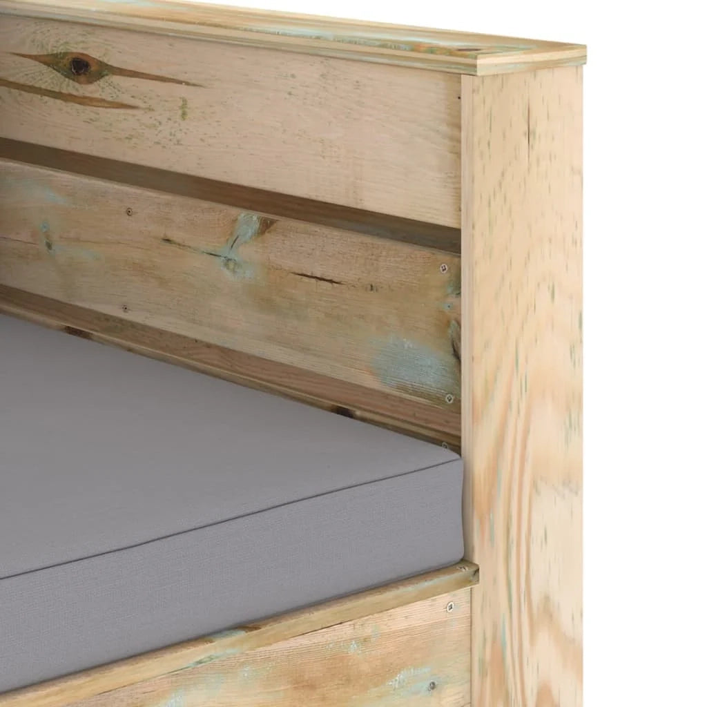 Set di mobili da giardino mobili da esterno 2 pezzi con cuscini legno impregnato verde 02_0015888