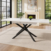Tavolo da pranzo estensibile 160x80 cm bianco e nero – allunga