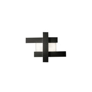 Applique led design moderno 30W nera - Struttura geometrica in acciaio, luce calda 3000K, 2620lm, larghezza 65,5 cm, IP20