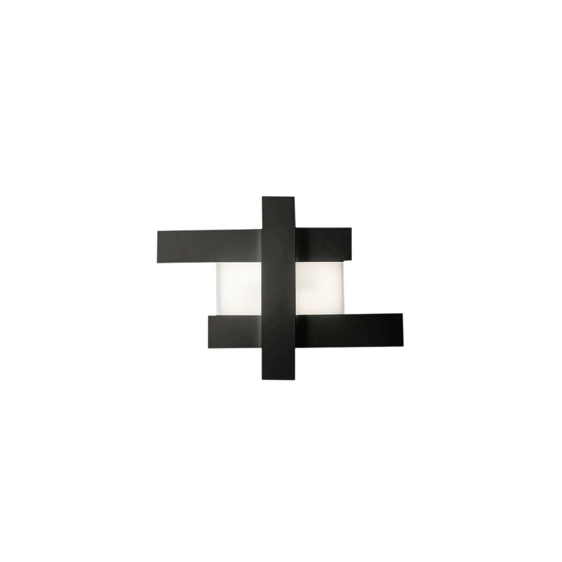 Applique led design moderno 30W nera - Struttura geometrica in acciaio, luce calda 3000K, 2620lm, larghezza 65,5 cm, IP20
