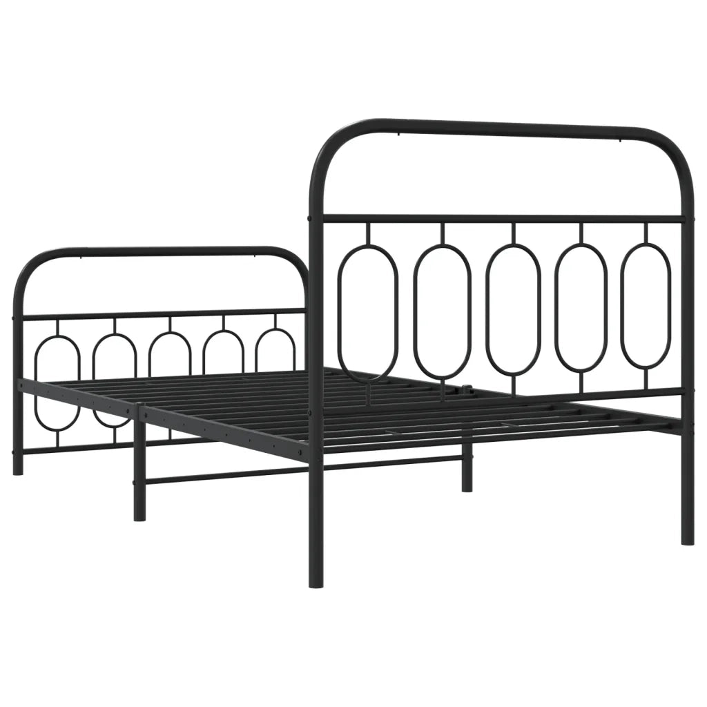 vidaXL Giroletto con Testiera e Pediera Metallo Nero 107x203 cm
