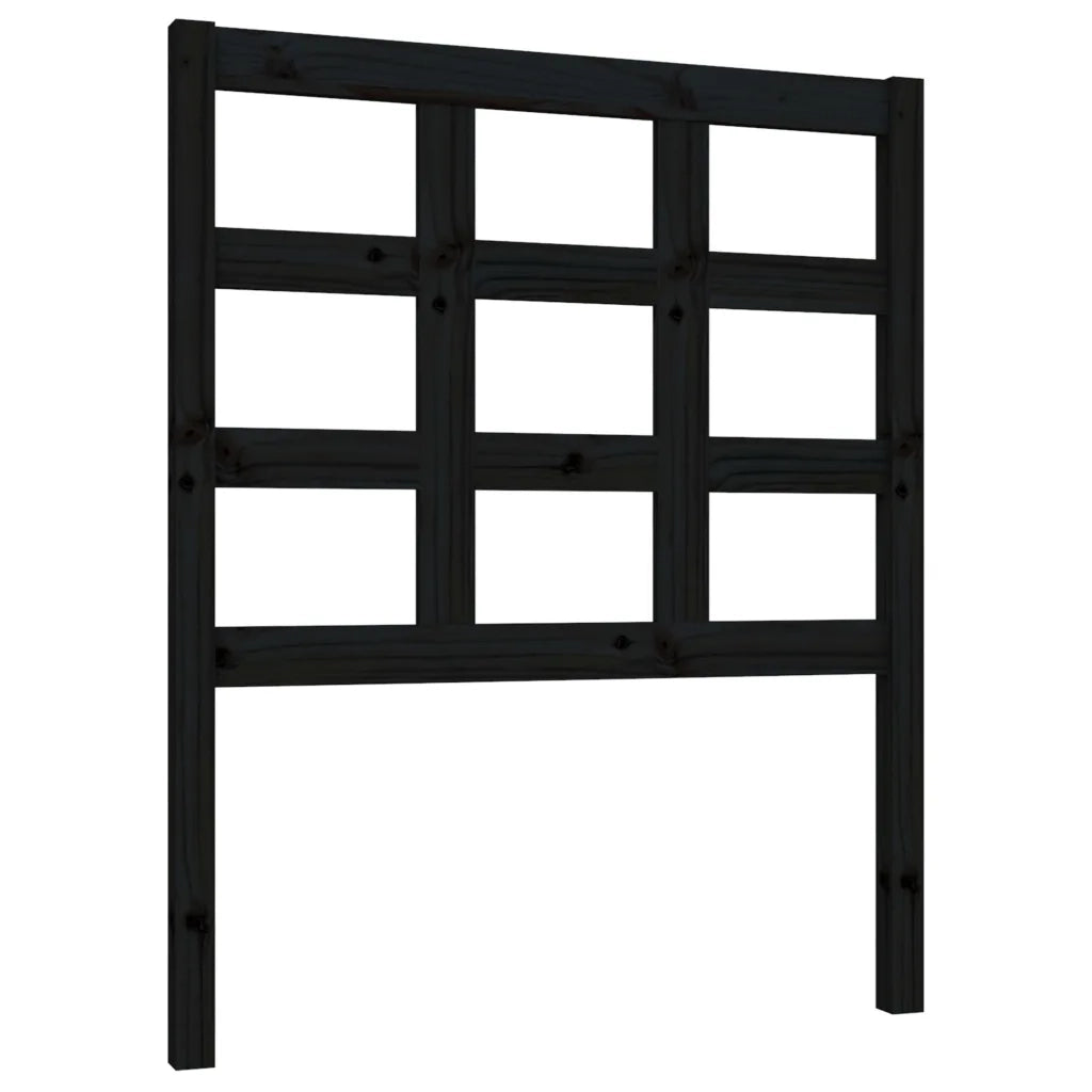 Testiera per Letto Nera 80,5x4x100 cm in Legno Massello di Pino cod mxl 33528