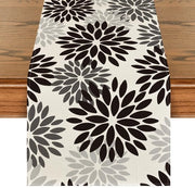 Decorazione per Tavola di Halloween con Fiori Neri di Dahlia, Decorazione per Interni, Tavola da Pranzo, 40x300 cm