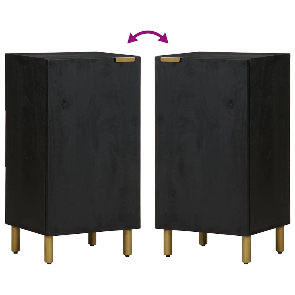 Credenza | Madia | Buffet da pranzo | Armadio da pranzo Nera 40x33x75 cm in Legno Multistrato
