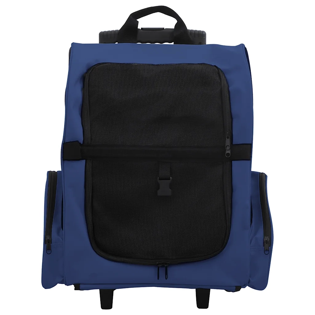 vidaXL Trolley Trasportino per Animali Pieghevole Multifunzione Blu