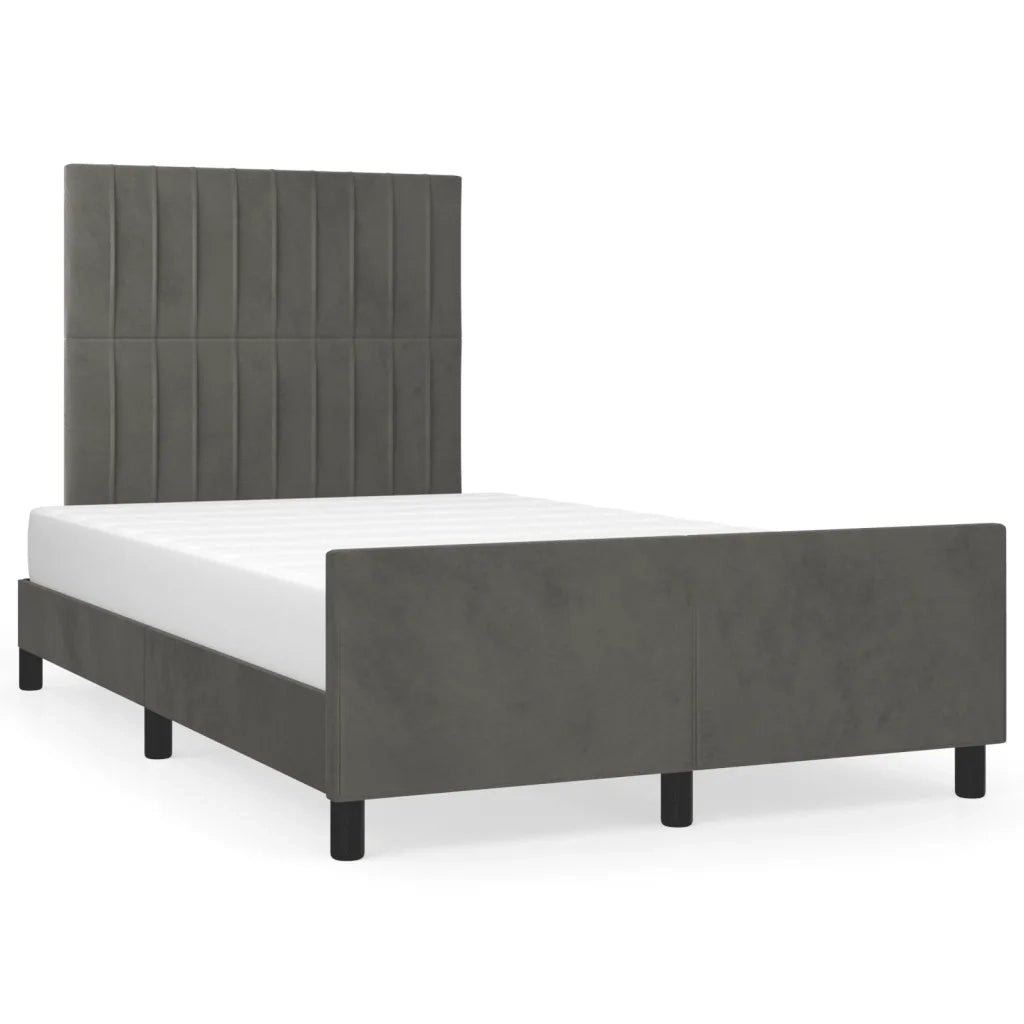 Giroletto senza Materasso Grigio Scuro 120x190 cm Velluto