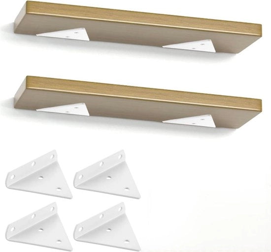 Plankbeugel a triangolo - 4 pezzi - 8*10CM - Con viti - Plankbeugel in acciaio - Plankbeugel per parete metallico - Adatto per apertura di parete a vetro - Beugel a triangolo invisibile - Beugel di fissaggio per parete nascosto