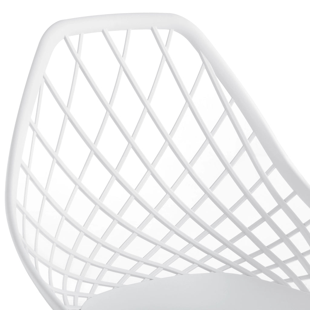 Set Warschau di 2 Sedie da Sala a Scocca Unica in Plastica - Bianco / Effetto Faggio [en.casa]