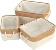 Caselliere opgiunte - Caselliere decorativa in tessuto - Organizzatore stile - Beige - 2 pezzi - Adatto per mensole e armadi