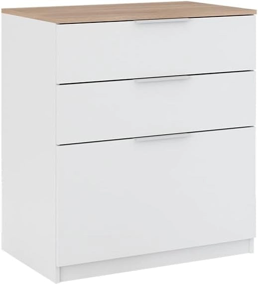 Comodino camera da letto Betti, Antracite/Sonoma, 50 x 50 cm, per riporre oggetti di uso quotidiano e combinabile