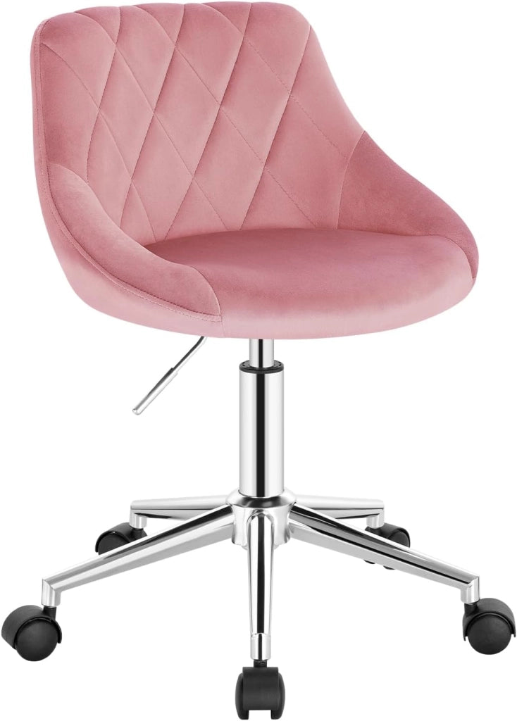 Sedia da Scrivania Moderna, Sgabello Regolabile Senza Braccioli, per Camera da Letto Studio Soggiorno, Rosa