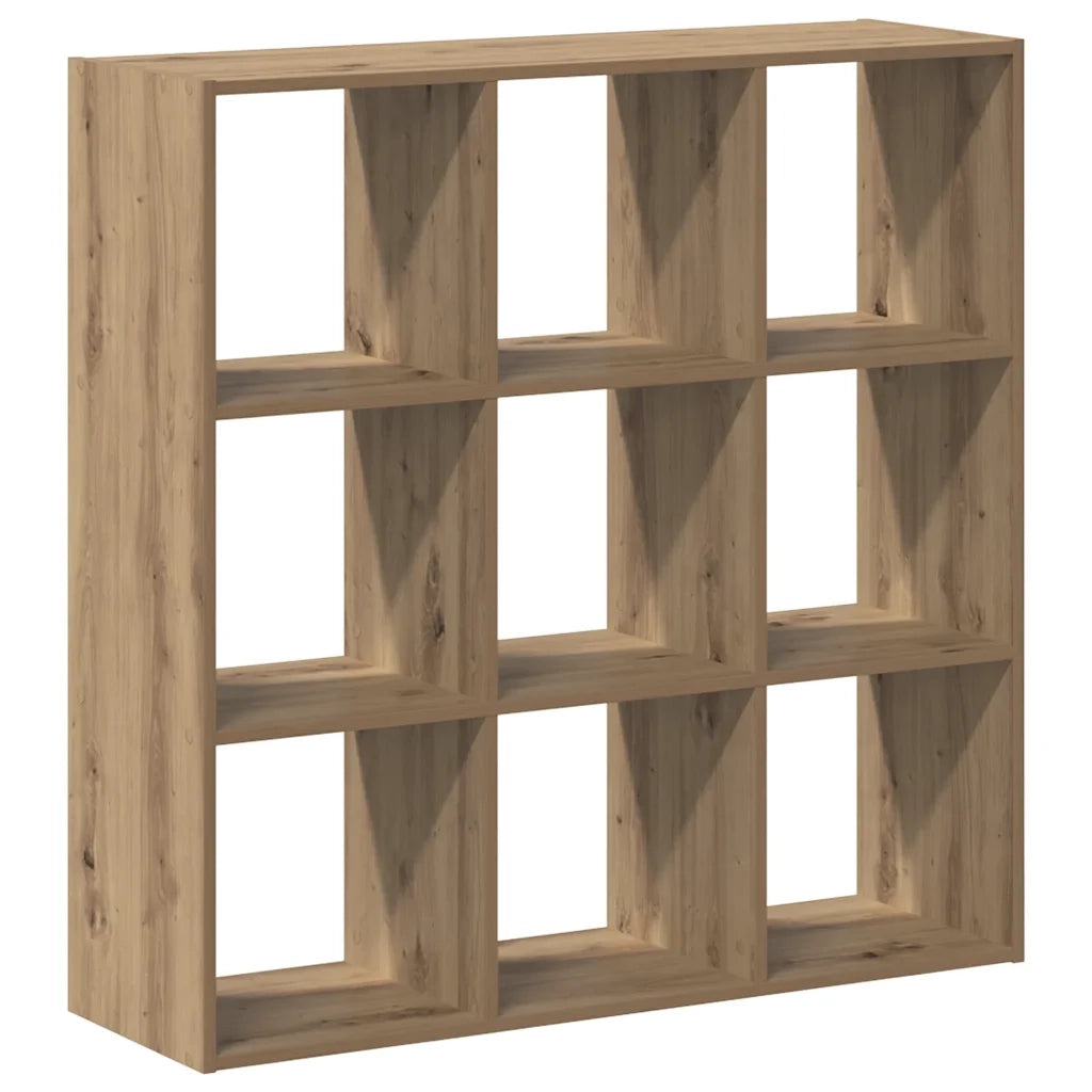 Libreria-Scaffale per Libri-Mobile di Stoccaggio Rovere Artigianale 102x32x102 cm in Legno Multistrato
