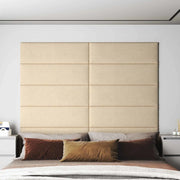 Testiera da Parete 12 pcs Crema 90 x 30 cm Tessuto 4008366