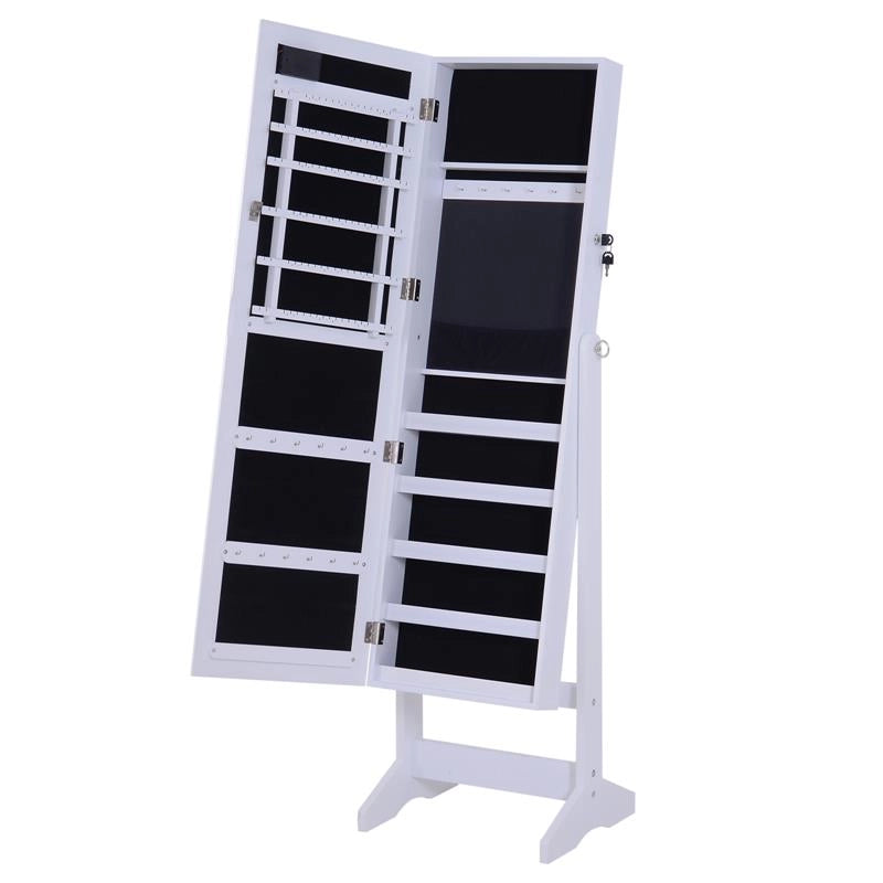 ARMADIO PORTAGIOIE A SPECCHIO CON 20 LUCI LED BIANCO 40 X 37 X 146 CM