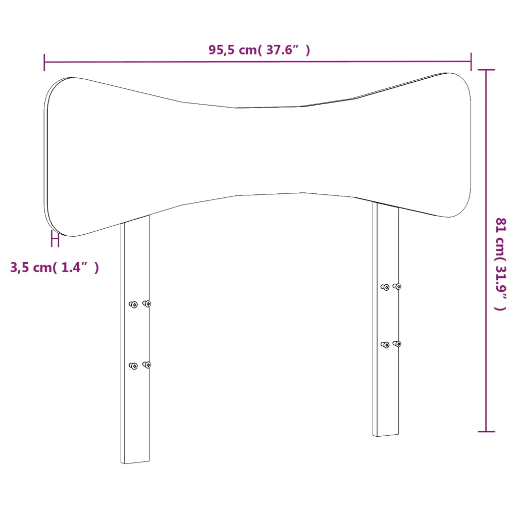 Testiera | Testata Marrone Cera 90 cm in Legno Massello di Pino