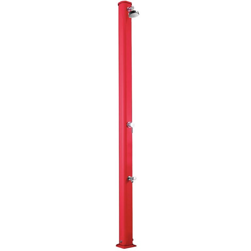 Doccia solare da giardino JOLLY S 25 LITRI in alluminio, con lavapiedi - Doccia Solare Da Giardino Jolly S 25 Litri In Alluminio, Con Lavapiedi Colore Rosso