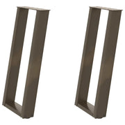 Gambe per tavolo consolle a forma di U 2 pz in acciaio naturale 38x(72-73) cm 4012783