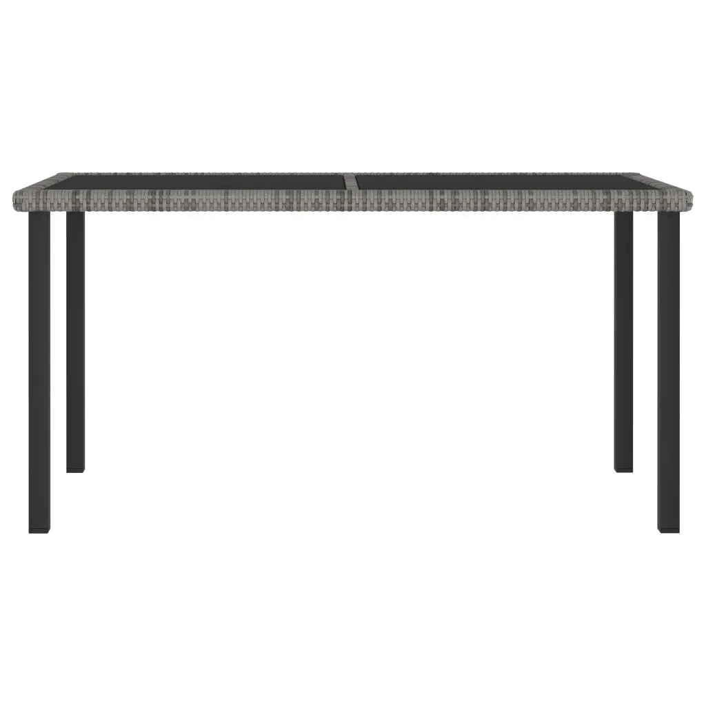Tavolo da Pranzo da Giardino | Tavolino da esterno Grigio 140x70x73 cm in Polyrattan