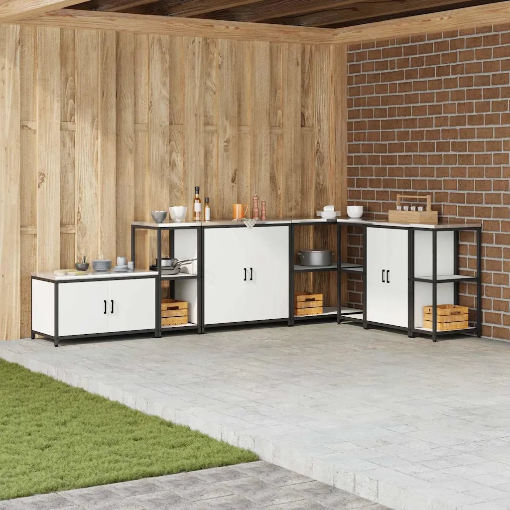 vidaXL Mensola per il deposito in cucina Bianco Acciaio