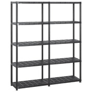 Scaffale a 5 Ripiani Nero 142x38x170 cm in Plastica cod mxl 44699