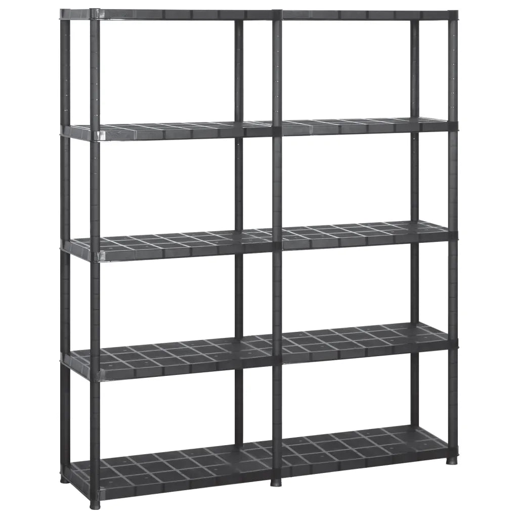 Scaffale a 5 Ripiani Nero 142x38x170 cm in Plastica cod mxl 44699