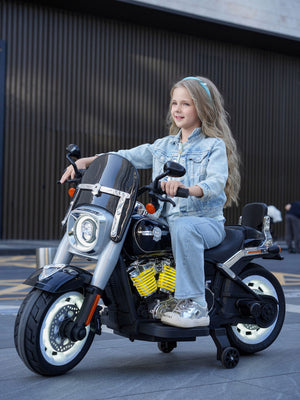 Moto Elettrica per Bambini Cruiser Acceleratore a Manubrio 12V 7Ah Rosso Metallizzato