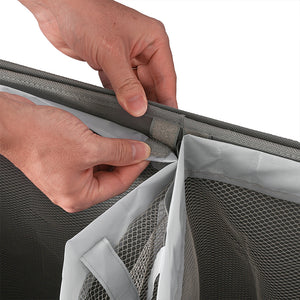 Cesto Portabiancheria Sporca con Doppio Scomparto Porta Biancheria Manico Metallo