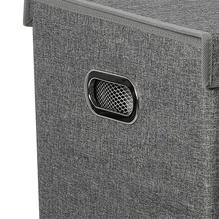 Cesto Portabiancheria Sporca con Doppio Scomparto Porta Biancheria Manico Metallo