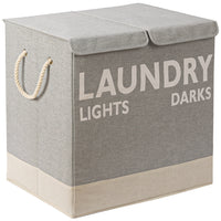 Cesto Portabiancheria Sporca Doppio Sacco Porta Biancheria Bucato con Maniglie