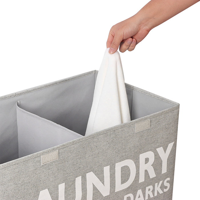 Cesto Portabiancheria Sporca Doppio Sacco Porta Biancheria Bucato con Maniglie