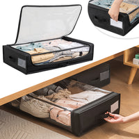 Contenitore Sottoletto con Ruote Salvaspazio Resistente con Cerniera e Maniglie