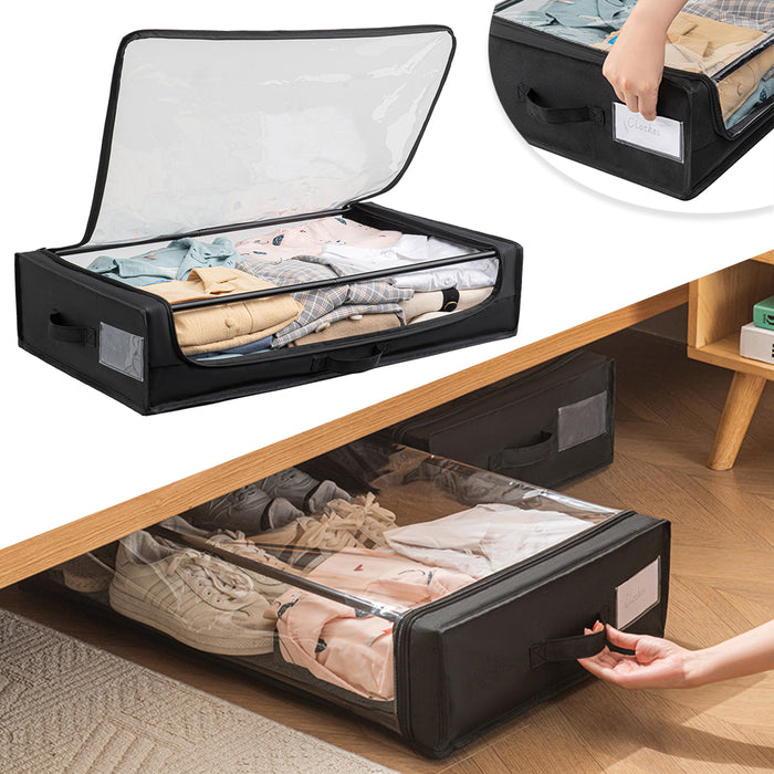 Contenitore Sottoletto con Ruote Salvaspazio Resistente con Cerniera e Maniglie